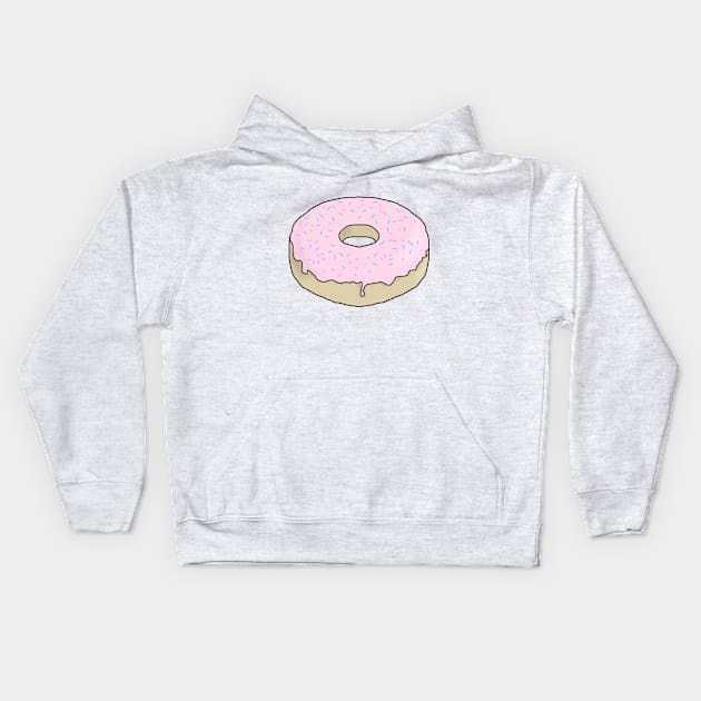 Pink Sprinkle Donut Kids Hoodie by Kcael